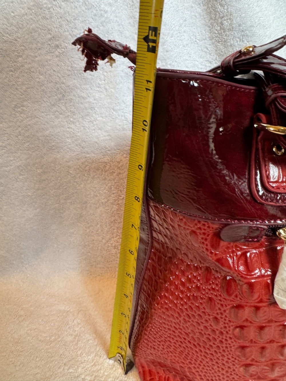 Red leather Handbag - Picture 4 of 11